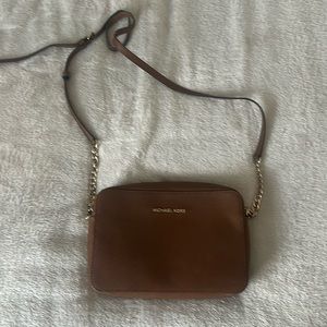 Michael Kors Beige/Camel leather crossbody bag